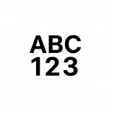 Kan du generera en fyrkantig bild för SHopify. I bilden ska det vara vit bakgrund, frilagda bokstäver ABC och nedanför bokstäverna ska det vara frilagda siffror 123
ABC och 123 ska vara i samma storlek och bredd.